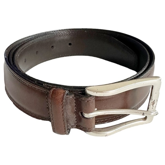 Allen Edmonds 27617 Genuine Leather Double Stitched Belt 42